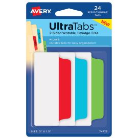 Avery UltraTabs - 48 Marque-pages/onglets adhésifs - couleurs pastels  assorties Pas Cher