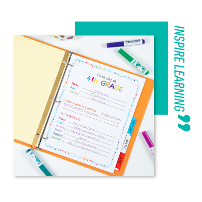 inspire learning school notebook binder with notes