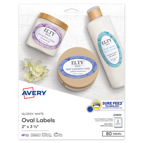 package of Avery oval labels