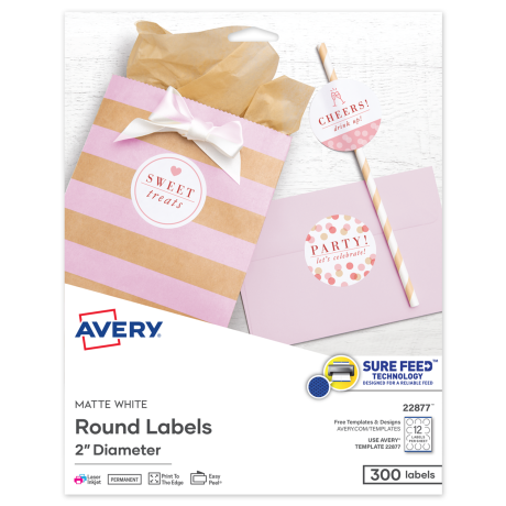 package of Avery round labels