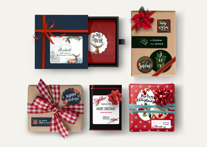 Christmas label designs you can print or order professionally printed