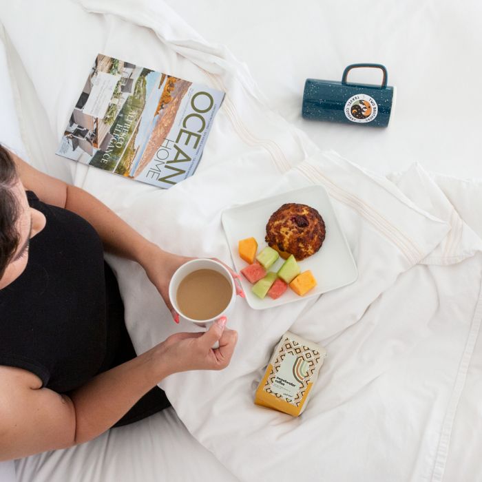 a coffee gift box with a mug, sweet treat and a book makes a great gift.