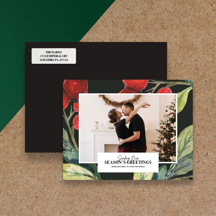 Personalized Christmas cards and holiday cards are perfect touch for gift basket. 