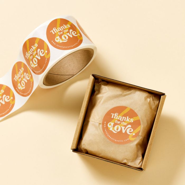 Standard white labels give products a classic look
