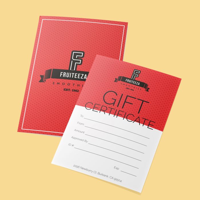 Make printable gift certificates or order professionally printed gift certificates