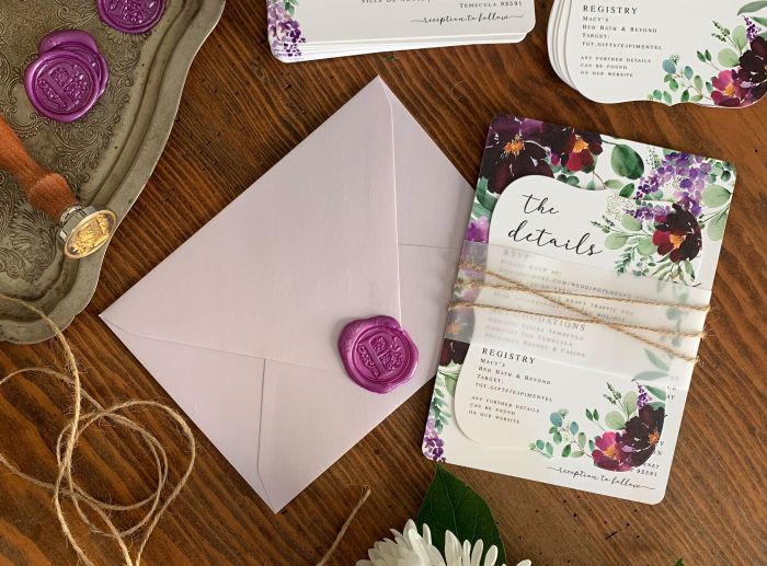 Add special finishing touches to printed wedding invitations to make them unique