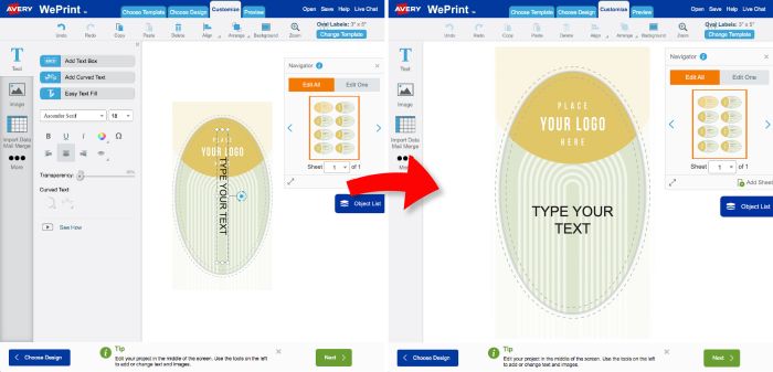 Upload your own artwork to a template  in Avery Design & Print Online