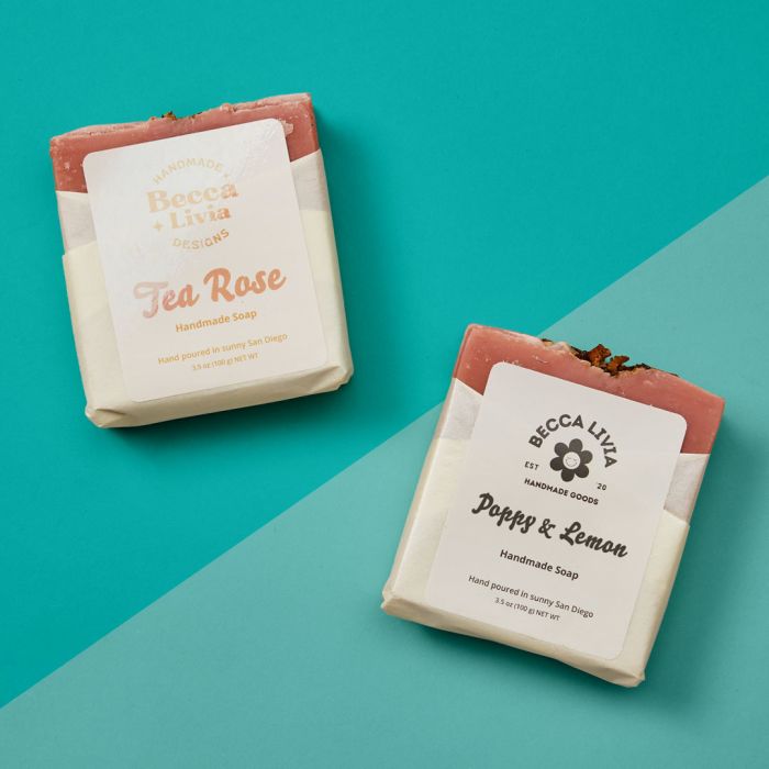 Labels featuring a matte label and a glossy label