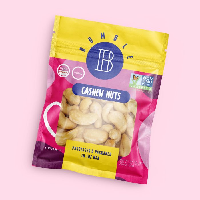 custom flat pouch from avery with nuts
