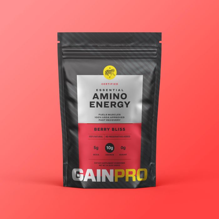 custom stand up pouches from Avery with supplement inside