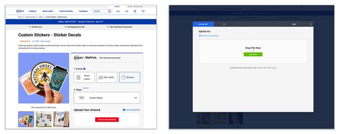 Upload your graphics for custom stickers