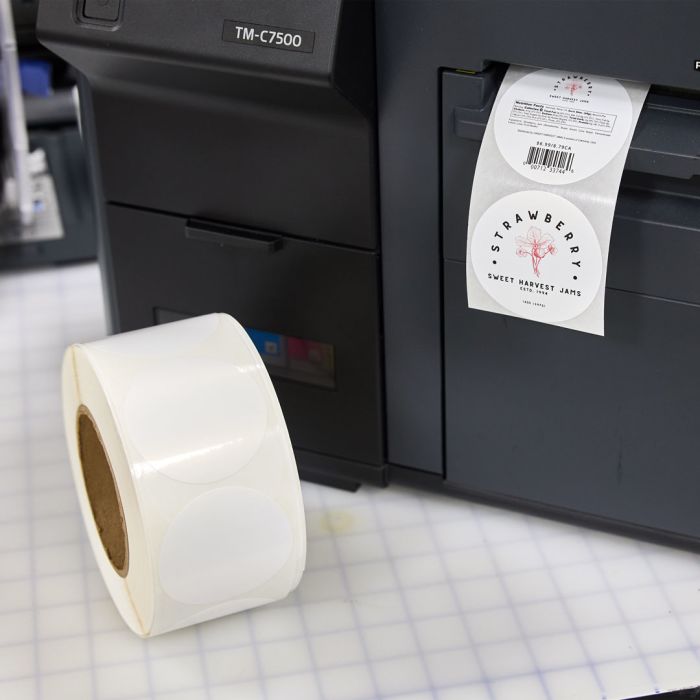 printing roll labels from an inkjet roll label printer