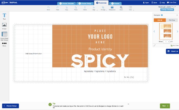 Easily personalize your food labels and beverage labels online with free Avery templates