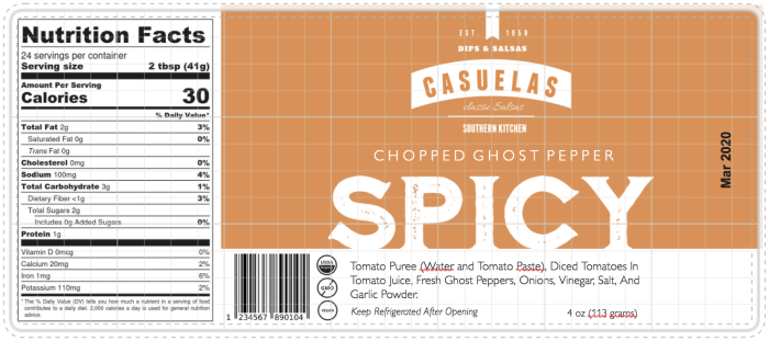 Creating Nutrition Fact Labels for Your Products