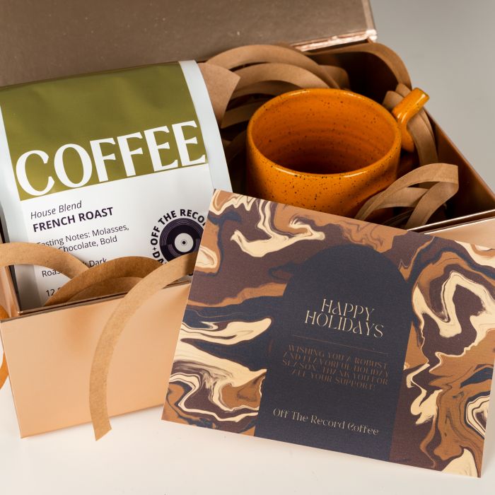 Put together a coffee gift box to surprise your customers and clients