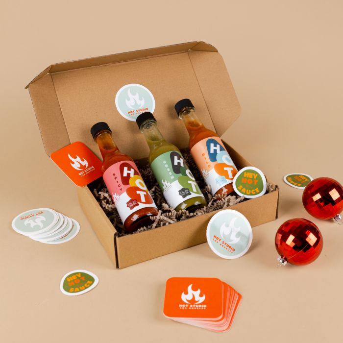 gift boxes of sauces, marinades, dressings or vinegar make great client gifts