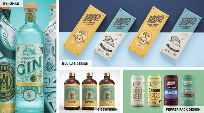 Try the popular vintage style branding for your custom packaging