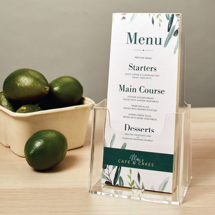 Use custom rack cards as menu cards for your restaurant