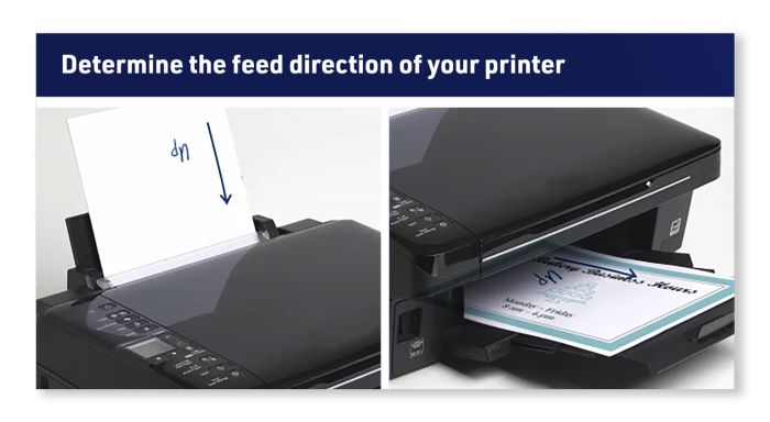 determine the correct feed direction of your printer