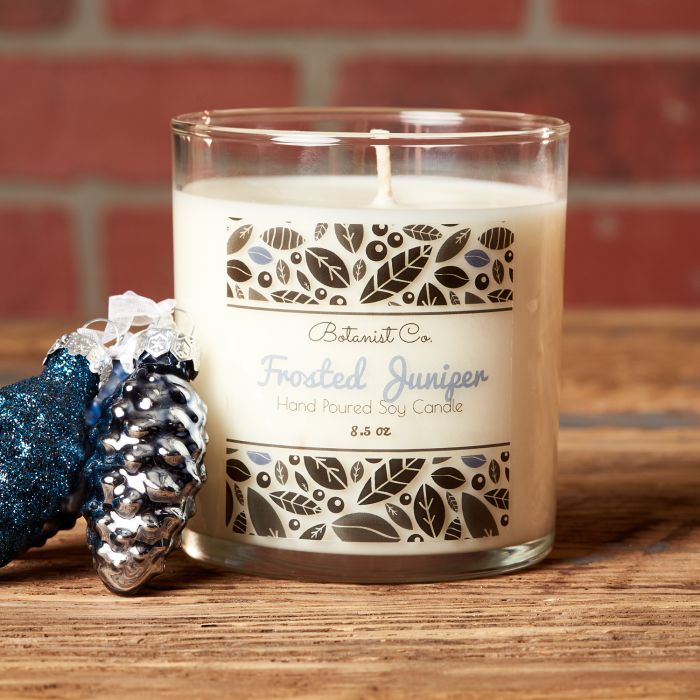 Scented candle made from frosted juniper fragrance oil 