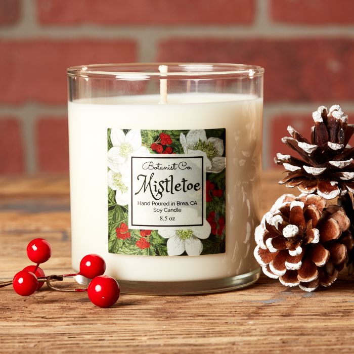Mistletoe candle for the holidays