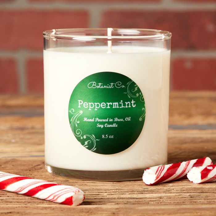 Peppermint scented candles are perfect for the winter season
