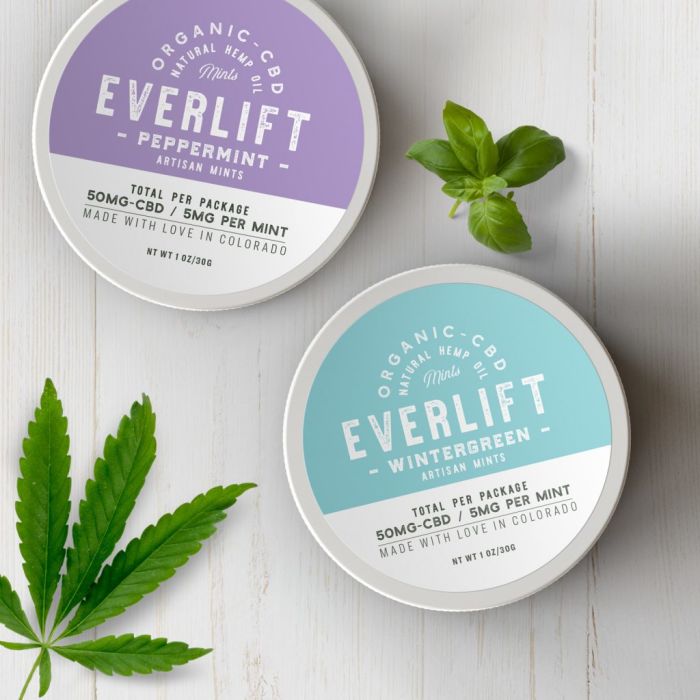 CBD Mints & edibles with custom printed CBD labels from Avery WePrint