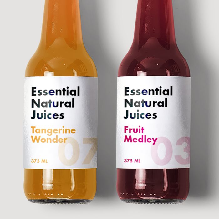 Essential Natural Juices using Avery WePrint Labels