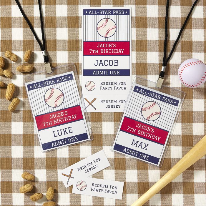 Baseball Party All Star VIP Passes Template