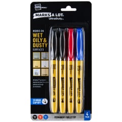 Avery® Marks A Lot® UltraDuty™ Permanent Markers, Bullet Tip, Water Resistant, 4 Assorted Industrial Markers (29848)