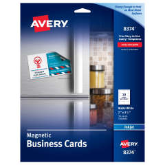 Avery Matte Magnetic Business Cards for Inkjet Printers 8374, Pack of 30