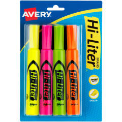 HI-LITER Desk-Style Highlighters 24063, Assorted, Pack of 4