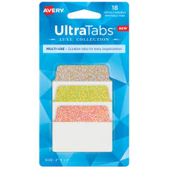 Ultra Tabs&reg; Luxe Collection Multi-Use Tabs, 2" x 1-1/2", Holographic Sunset Orange Ombr Designs, 18 Tabs (74148)