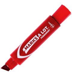 Marks-A-Lot Jumbo Chisel Tip Permanent Marker 24147, Red
