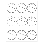 Scallop Tags | Avery Template Line Art
