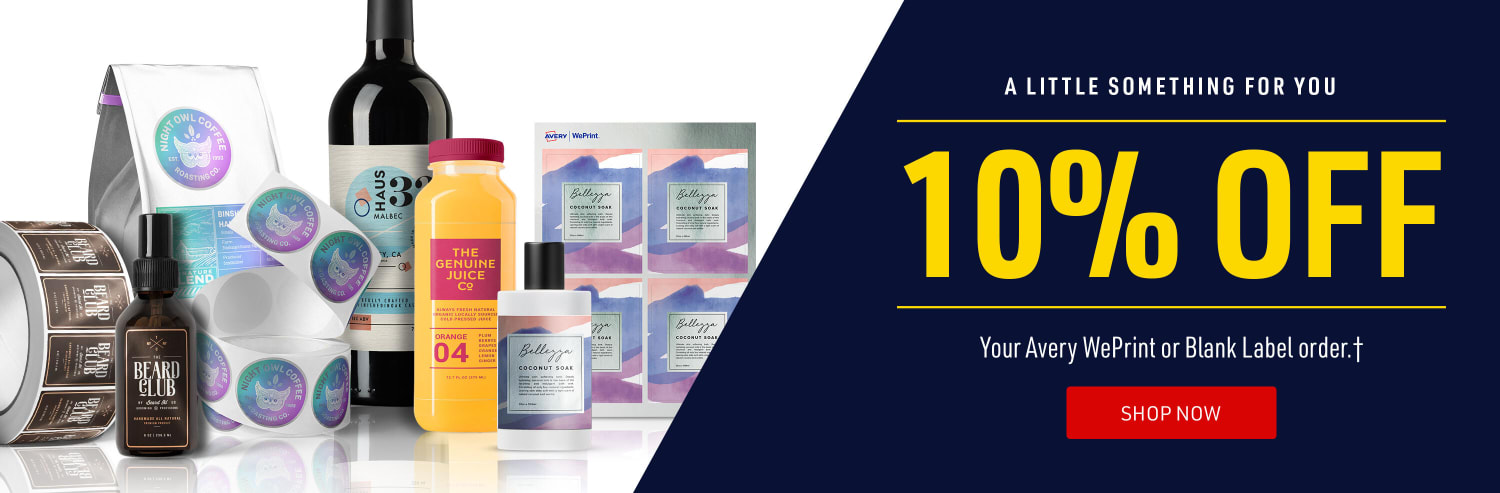 Get $100 off when you spend $400+ on your Avery WePrint or Blank Label order.**