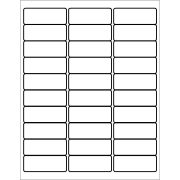 Template for Avery 6521 Address Labels 1" x 2-5/8"