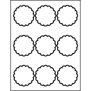 Silhouette Design Store: stitched scallop circle mat / label