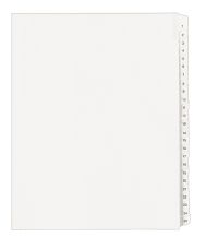 82219 Allstate Style Side Tab 8.5 x 11 inches Pack of 25 Avery Individual Legal Exhibit Dividers 21 