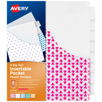 s 5 x Divider Details about   Avery; 5-1/2" x 8-1/2" Mini Write & Erase Plastic Dividers 