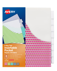 Avery Style Edge Insertable Plastic Dividers 5 Tab Set Multicolor 11387