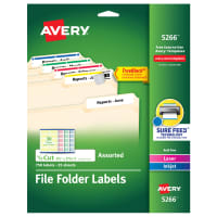 5200 1/3 Cut 4 Packs Pack of 252 Avery Print or Write File Folder Labels for Laser and Inkjet Printers Dark Blue 