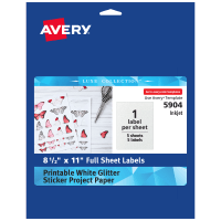 Permanent Sticker Project Paper, 8-1/2 x 11, Inkjet Printer, 7 Glossy  Clear Sheets (4397)