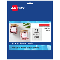 Papier créatif AVERY 12 Autocollants 19.96x28.91cm mates