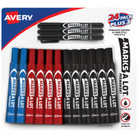Avery Marks A Lot 24147 Red Jumbo Permanent Markers, Chisel Tip, 3