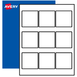 Avery® Light Fabric Transfers, 3 x 3 Pre Die-Cut Iron-On Square Transfers,  3 Sheets, 18 Total (2235)