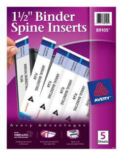 Avery 1 Binder Spine Inserts 40 Inserts 89103 Avery Com