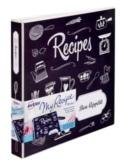 Avery My Recipe Binder 220 Sheet Capacity Chalkboard 19801