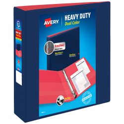 17881 Avery Heavy-Duty Dual Color 3 Ring Binder 1/2 Inch Slant Rings Mint/Coral View Binder 