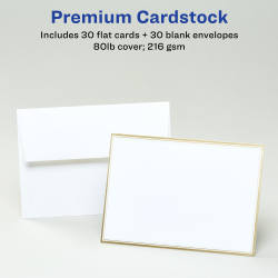 Avery Invitation Cards Matte White With Metallic Gold Borders 5 X 7 30 Flat Cards 30 Envelopes 3325 Avery Com